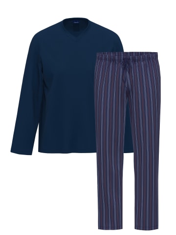 Ammann Schlafanzug Night & Home Cotton in Dunkelblau