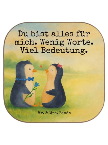 Mr. & Mrs. Panda Tassenuntersetzer Pinguin Pärchen Design mit Sp... in Weiß