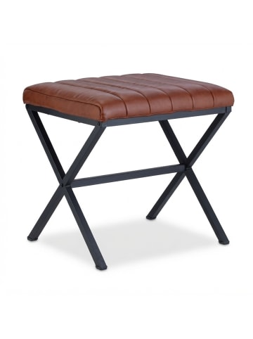 relaxdays Sitzhocker in Schwarz/ Braun - (B)46 x (H)47 x (T)42 cm