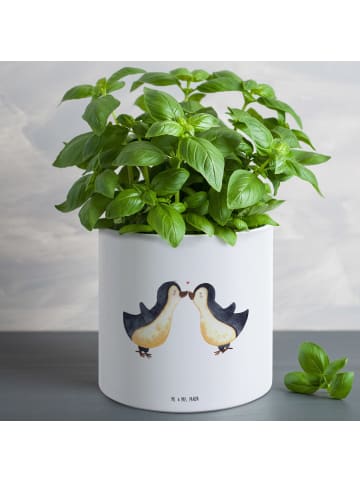 Mr. & Mrs. Panda Pflanzkübel Groß Pinguin Liebe ohne Spruch in Weiß