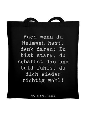 Mr. & Mrs. Panda Tragetasche Spruch Heimweh überwinden mit Spruch in Schwarz