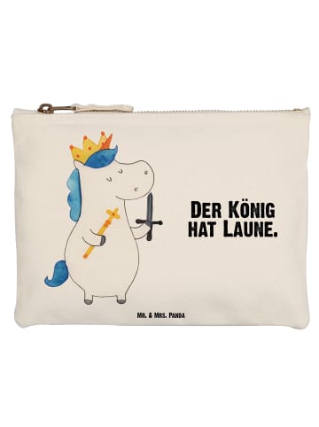 Mr. & Mrs. Panda Schminktasche Einhorn König mit Schwert mit Spruch in Weiß