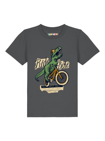 wat? Apparel T-Shirt T-Rex Fahrrad in Grau