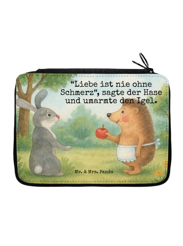Mr. & Mrs. Panda Federtasche Hase Igel Design mit Spruch in Weiß