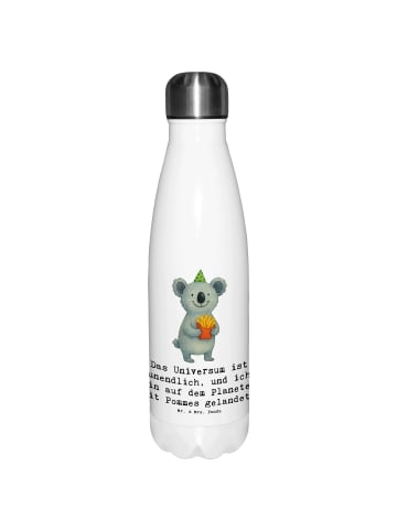Mr. & Mrs. Panda Trinkflasche Koala Pommes mit Spruch in Weiß