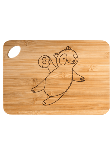 Mr. & Mrs. Panda Frühstücksbrettchen Panda Handball spielen ohne... in Braun