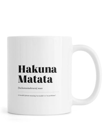 Juniqe Tasse "Hakuna Matata" in Schwarz & Weiß