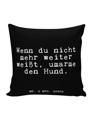 Mr. & Mrs. Panda Deko Kissen Wenn du nicht mehr... mit Spruch in Schwarz