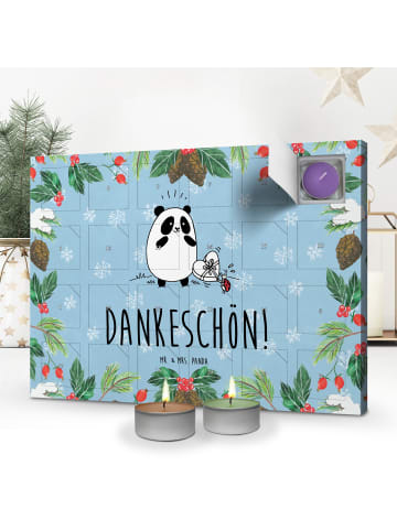 Mr. & Mrs. Panda Adventskalender Panda Dankeschön mit Spruch in Eisblau