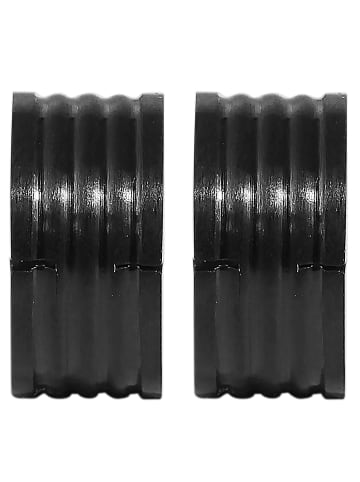 Adeliás Unisex Ohrringe – Klappcreole aus Edelstahl in schwarz