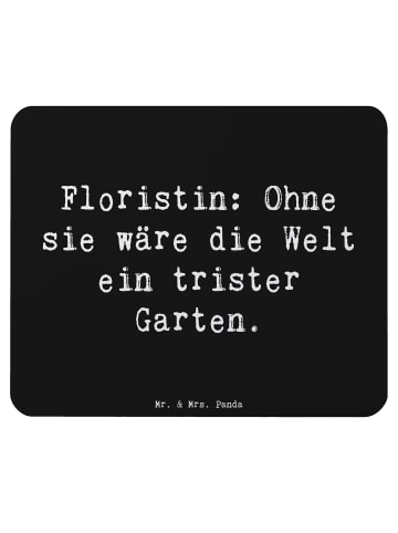 Mr. & Mrs. Panda Mouse Pad Spruch Floristin Garten mit Spruch in Schwarz