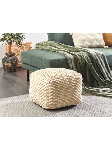 Beliani Pouf KINGRI in Beige - (W) 50 x (H) 35 x (L) 50 cm