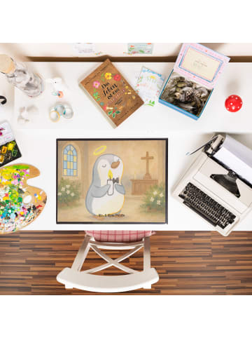 Mr. & Mrs. Panda Schreibtischschutz Pinguin Kommunion Design ohn... in Weiß