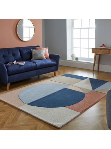 KADIMA DESIGN Teppich Wolle Geometrisch Strapazierfähig in Multicolor-Pastell