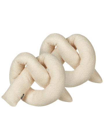 Beliani 2er-Set Dekokissen GLADIOLUS in Beige
