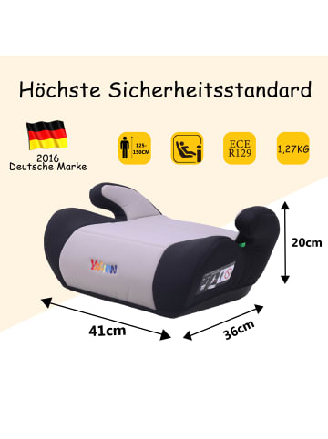 Yalion Kindersitzerhöhung ECE R129/03 – Sitzerhöhung für Kinder von 125–150 cm