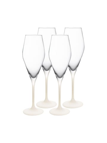 Villeroy & Boch 4er Set Champagnergläser Manufacture Rock 260 ml weiß-transparent in weiß-transparent