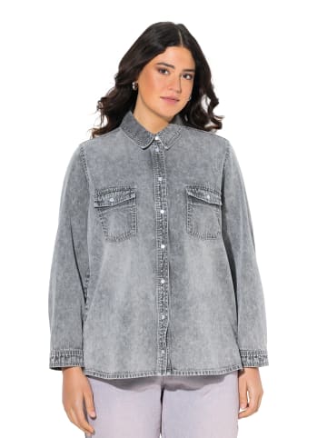 Ulla Popken Hemdbluse in light grey denim