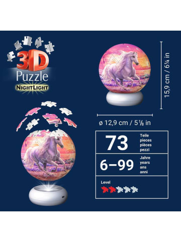Ravensburger Ravensburger Puzzle 72 Teile Puzzle-Ball Nachtlicht Pferde am Strand in bunt