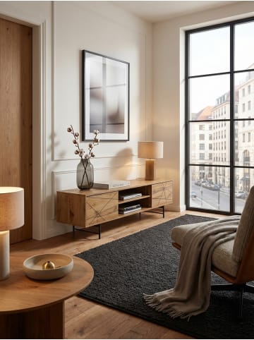 KADIMA DESIGN Lowboard Holz Eiche-Dekor 160x45x40 cm TV-Kommode mit zwei Türen,
