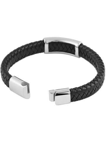 Adeliás Herren Armband aus Leder 21 cm in schwarz