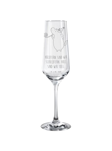 Mr. & Mrs. Panda Champagnerglas Einhorn Party mit Spruch in Transparent
