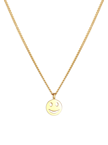 Elli Halskette 925 Sterling Silber mit Smiling Face in Gold