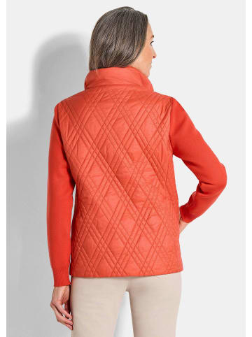 GOLDNER Kurzgröße:  Lässige Jacke mit Strick und Stepp in orange