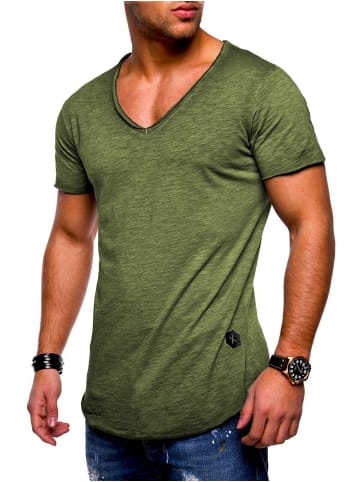 behype T-Shirt NUKE in khaki (wash)