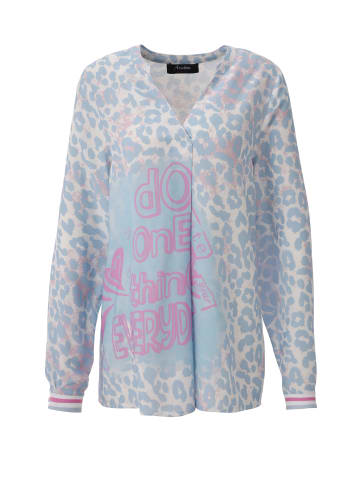 Aniston CASUAL Schlupfbluse in wollweiß-türkis-jeansblau-pink-malve