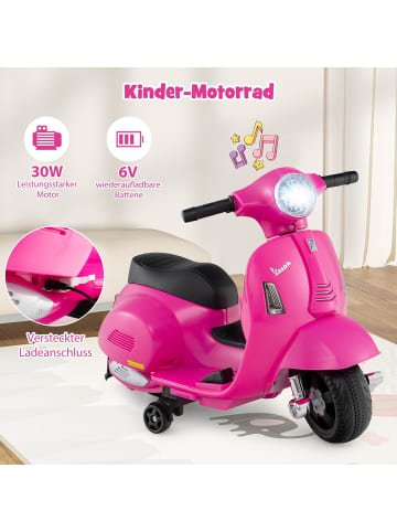 COSTWAY Kinder Motorrad Elektrisch in Rosa