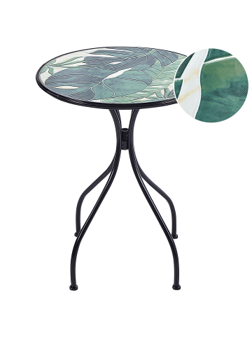 Beliani Gartentisch COZZANA in Schwarz/Grün - (W) 60 x (H) 75 x (L) 60 cm