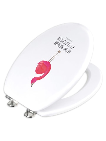 Mr. & Mrs. Panda Klobrille Flamingo Stolz mit Spruch in Weiß