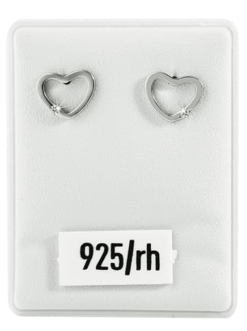 Adeliás Damen Ohrringe – Ohrstecker aus 925 Silber mit Zirkonia in silber