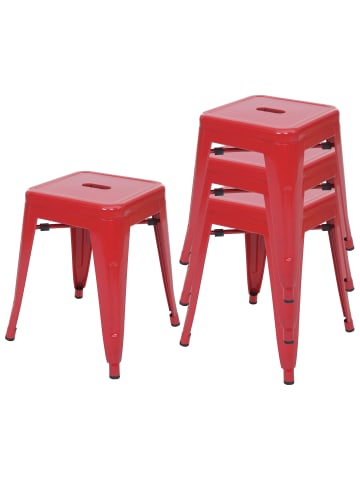 MCW 4x Hocker A73 im Industriedesign, Rot