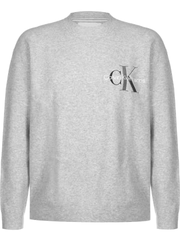 CALVIN KLEIN JEANS CALVIN KLEIN JEANS Herren Calvin Klein Jeans Two Tone Monogram Strickpulli in light grey heather