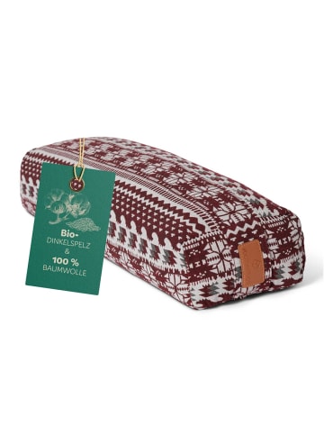 DoYourFitness Yoga-Bolster Paravati gefüllt Dinkelspelz rot/weiß eckig Style 9 rot