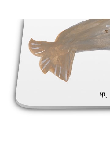 Mr. & Mrs. Panda Untersetzer für Gläser Robbe Lachen ohne Spruch in Weiß