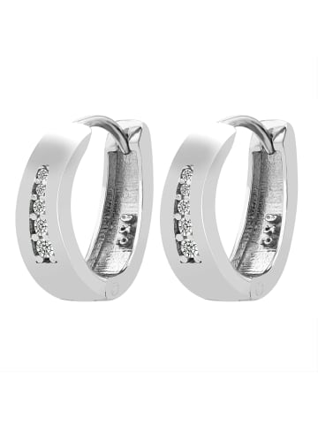 Adeliás Damen Creolen aus 925 Silber mit Zirkonia in silber