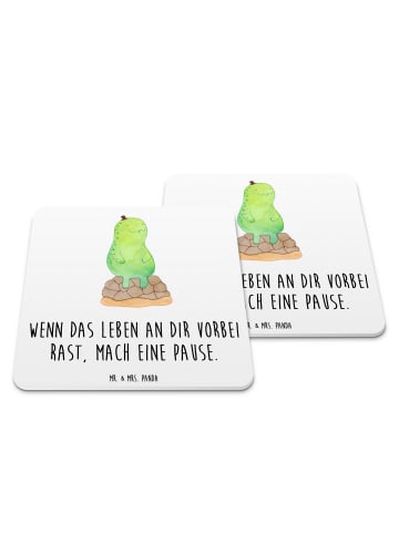 Mr. & Mrs. Panda Tischuntersetzer Schildkröte Pause mit Spruch in Weiß