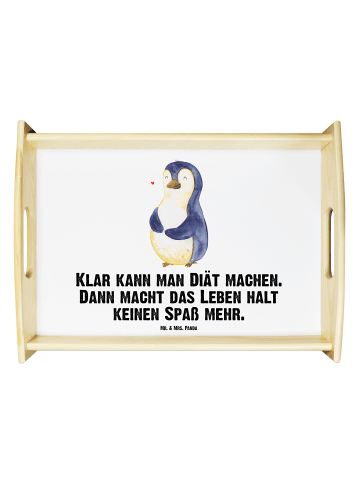 Mr. & Mrs. Panda Dekotablett Pinguin Diät mit Spruch in Weiß