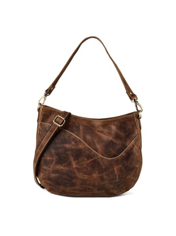 Greenburry Vintage Schultertasche Leder 37 cm in braun