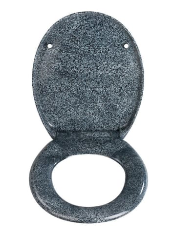 Wenko WC-Sitz OTTANA GRANIT - Duroplast, freifallend in Anthrazitfarben, 37,5 x 105 cm