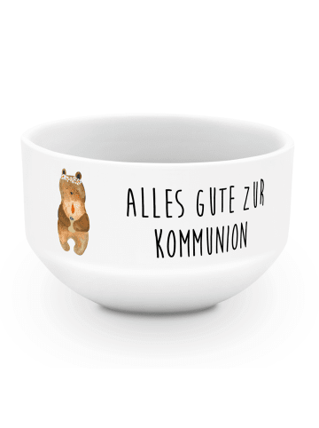 Mr. & Mrs. Panda Dipschale Bär Kommunion mit Spruch in Weiß