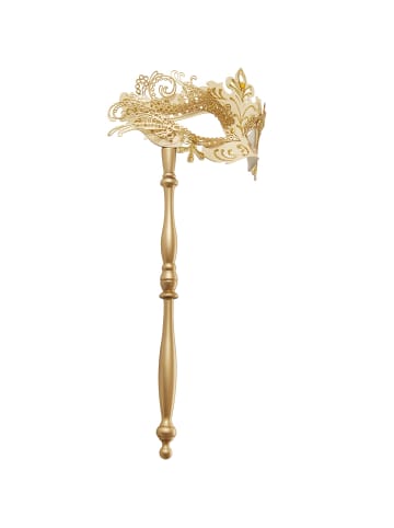 tectake Elegante Stabmaske in Einheitsgröße, gold