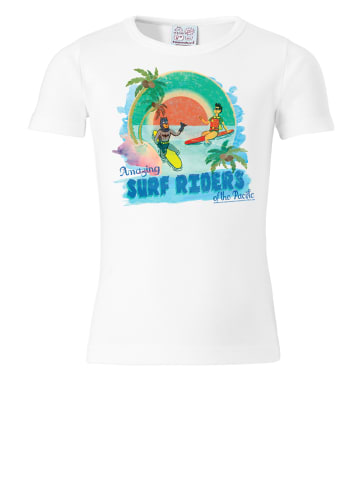 Logoshirt T-Shirt DC - Batman & Robin - Surf Riders in altweiss