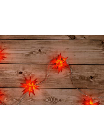 näve LED Lichterkette "3D-STERNE" in rot - (L)740 cm x (B)9 cm x (H)10.5 cm
