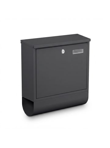 relaxdays Briefkasten mit Zeitungsfach in Anthrazit