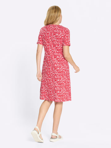 Sieh an! Jersey-Kleid in rot-weiß-bedruckt