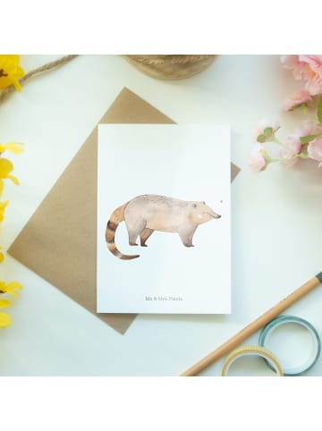 Mr. & Mrs. Panda babykarte Nasenbär ohne Spruch in Weiß